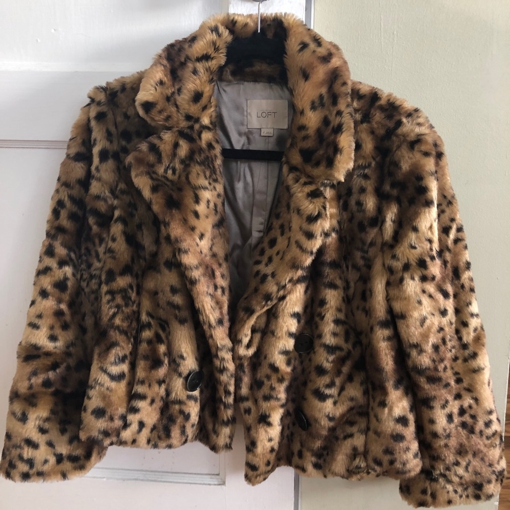 cheetah jacket faux fur cropped
